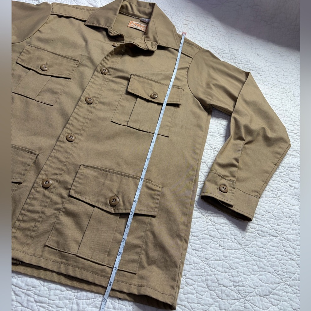 Vintage SAFTBAK Belted Hunting Jacket Medium Tan Safari Utility Coat USA - Picture 7 of 16